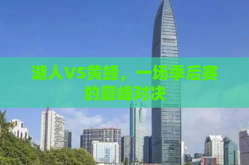 湖人VS黄蜂，一场季后赛的巅峰对决